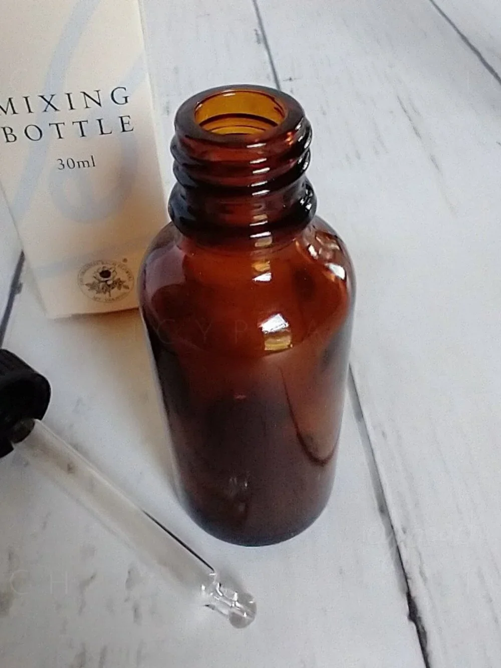 Bach Flowers Empty Mixing Bottle NIB 30ml Amber Glass Bottle with Dropper Cap